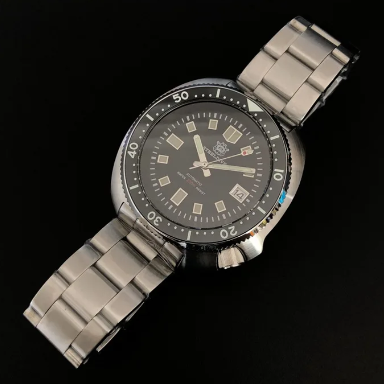 Seiko Watch Prospex - STEELDIVE メンズ自動腕時計 43.8 ミリメートル機械式腕時計ダイバー 20Bar 防水サファイアミラー発光
