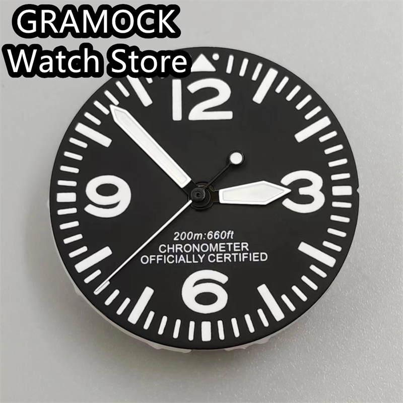 Seiko Watch 5 Sports - ムーブメント用グラム-発光時計、黒、緑、29mm、nh35、nh36