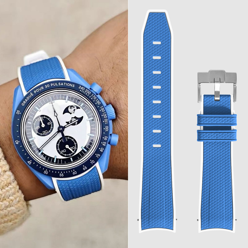 Omega Watch Speedmaster - オメガスウォッチ 20 ミリメートルカーブ時計ストラップスピードマスタームーンスウォッチプラネットスヌーピー時計バンドクイックリリースリストバンドラバーブレスレット