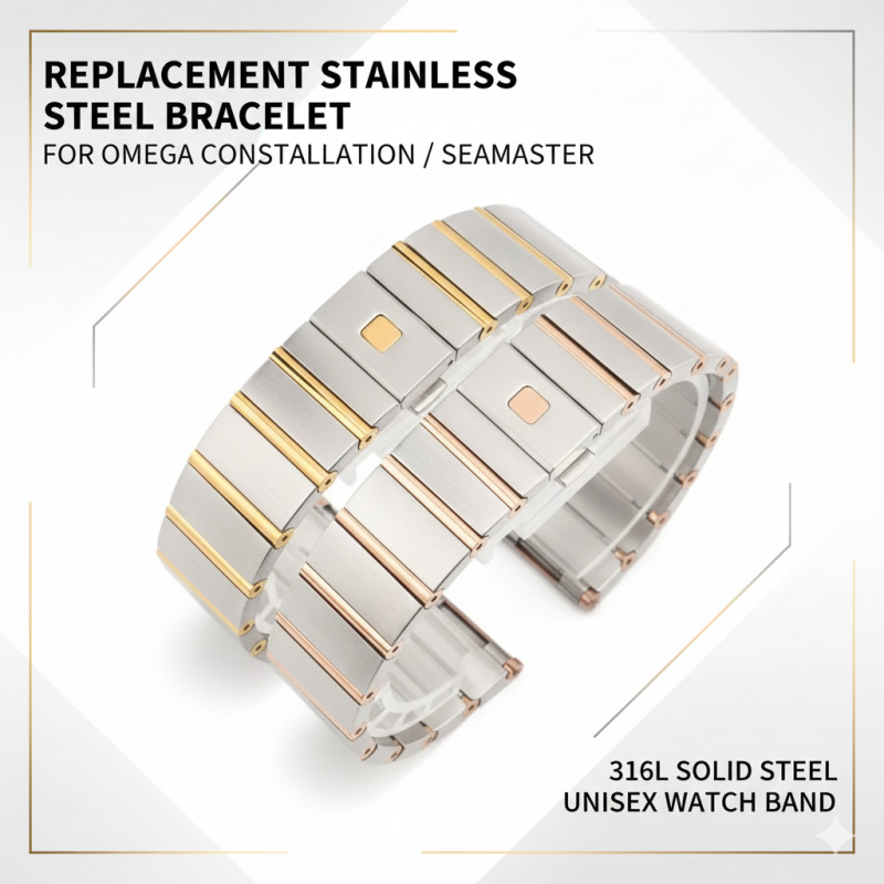 Omega Watch Constellation - 交換用 23mm 25mm スチールストラップ オメガ コンステレーション