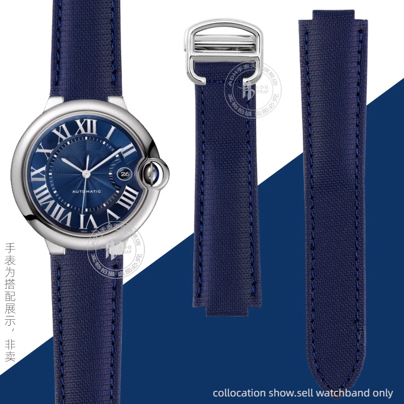 Cartier Watch Ballon Bleu - 16-8 ミリメートル 18-11 ミリメートル 20-12 メートルカルティエブルーバルーンナイロンキャンバス時計バンド男性女性革底時計ストラップ金属バックルブレスレット