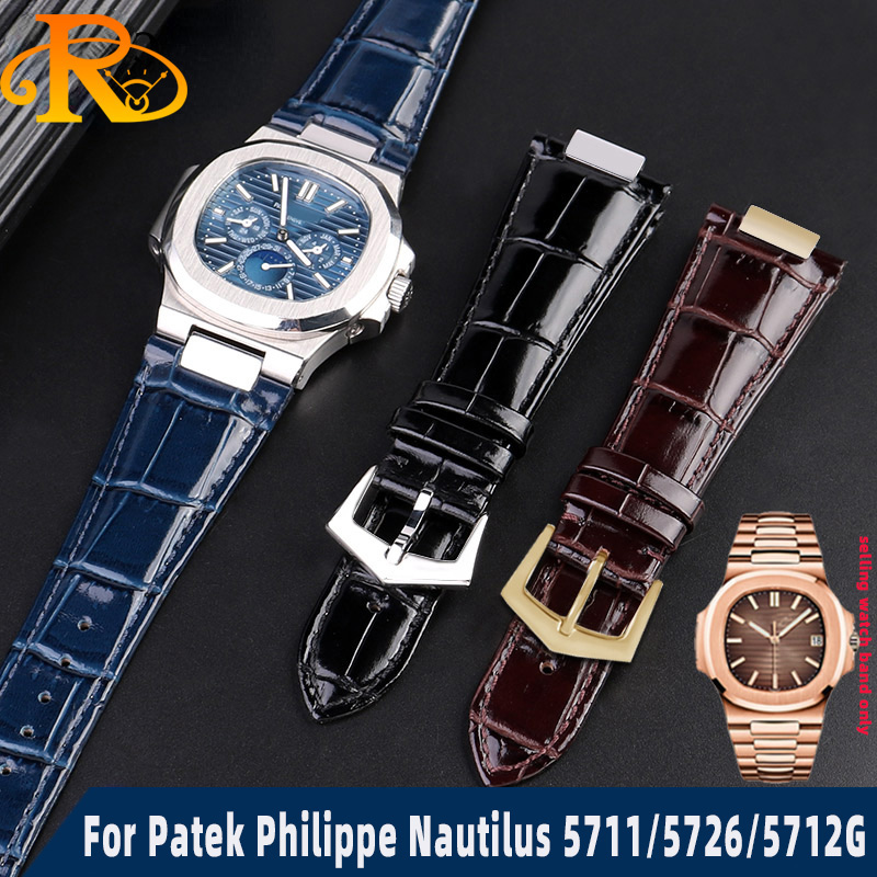 Patek Philippe Watch Aquanaut - 本革の時計ストラップ,コネクタ付き腕時計,頬,へこみのブレスレット,5711, 5726, 5712g, 25x13mm