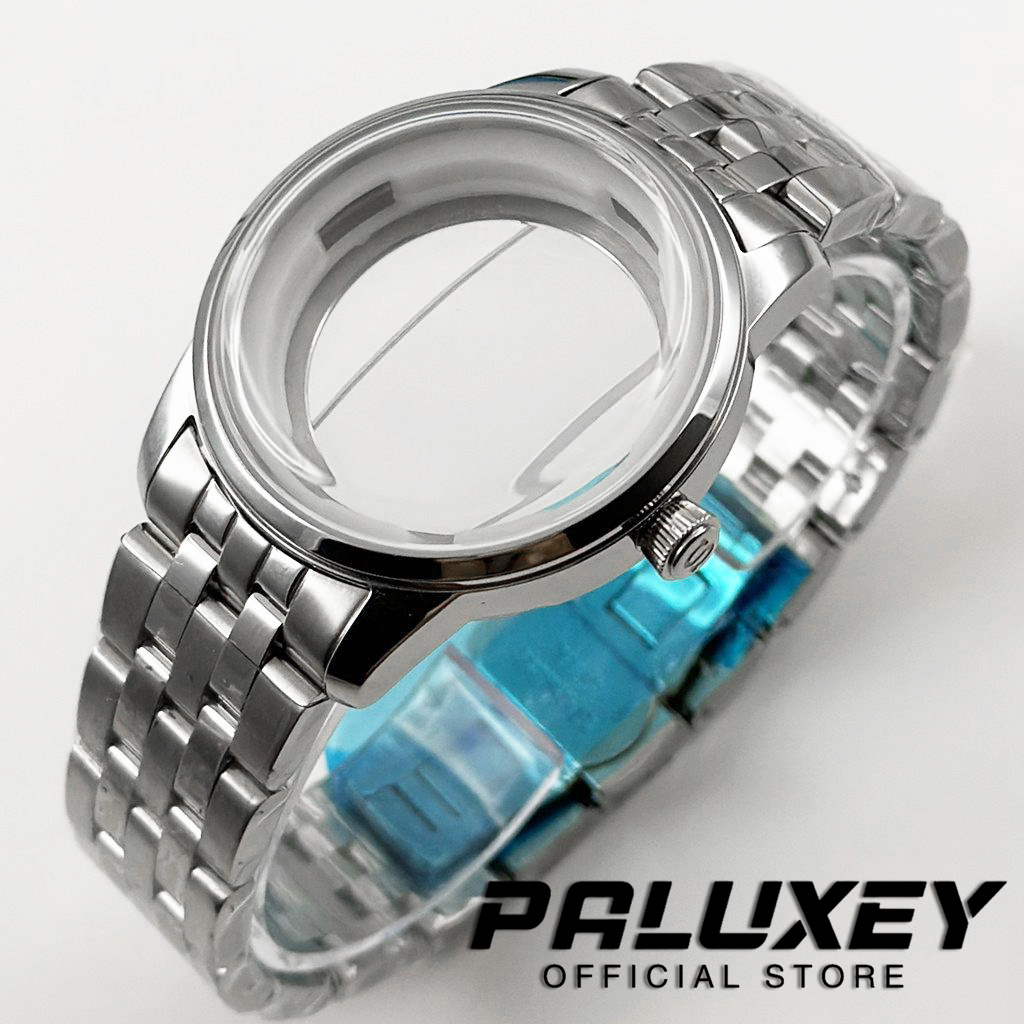 Seiko Watch 5 Sports - 40MM カクテルステンレススチール製腕時計ケース NH35 NH38ムーブメント対応 アーチ型ガラス 透明バックカバー