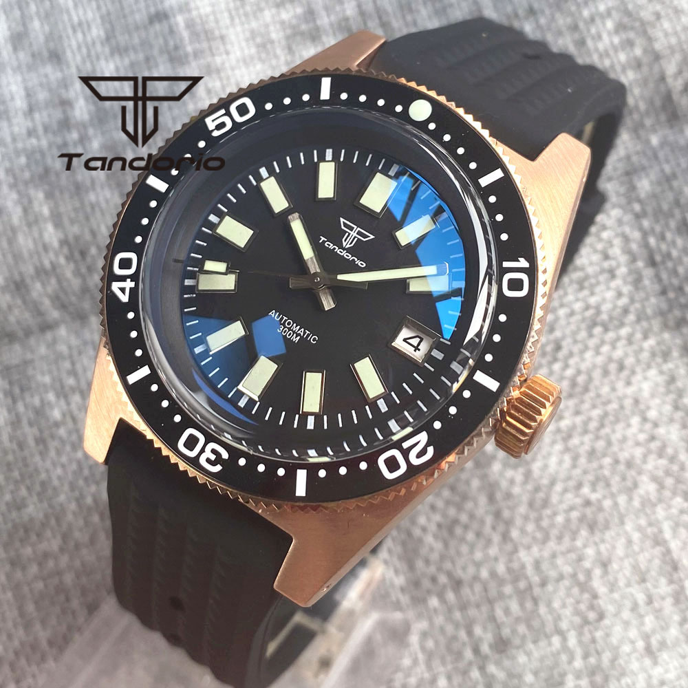 タンリオ62-ソリッドブロンズウォッチ,ブロンズ,41mm, - Rubber Strap Diver のレビューと価格