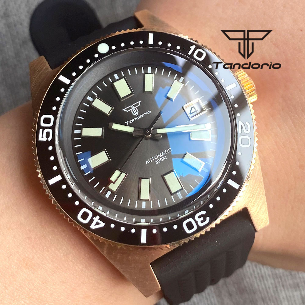 タンリオ62-ソリッドブロンズウォッチ,ブロンズ,41mm, - Rubber Strap Diver のレビューと価格