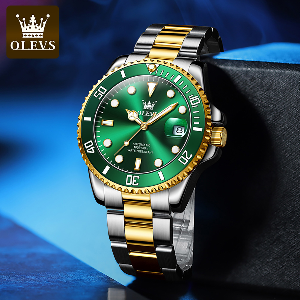 OLEVS 6650 機械式腕時計 メンズ 高級トップブラン - Rolex Watch Submariner のレビューと価格