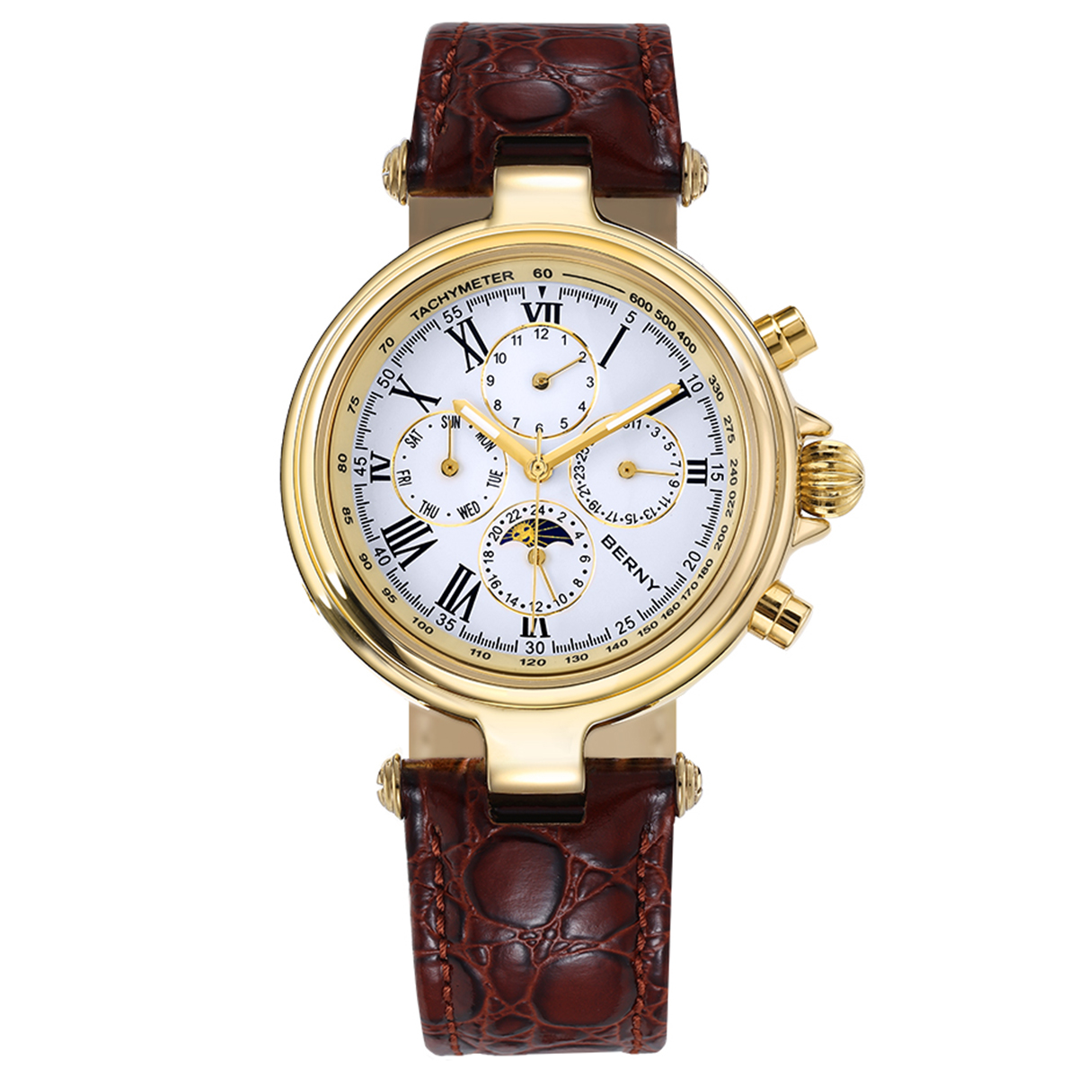 BERNY レトロ自動巻きメンズ腕時計サン&ムーンフェイズ発 - Seiko Watch Prospex のレビューと価格